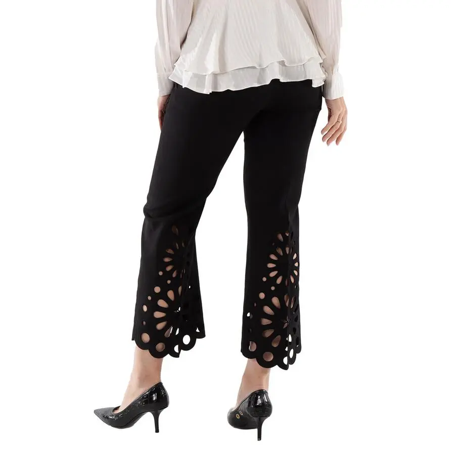 Burberry Burberry Ladies Black Isabelle Eyelet Hem Wool Trousers, Brand Size 2 (US Size 0) 3