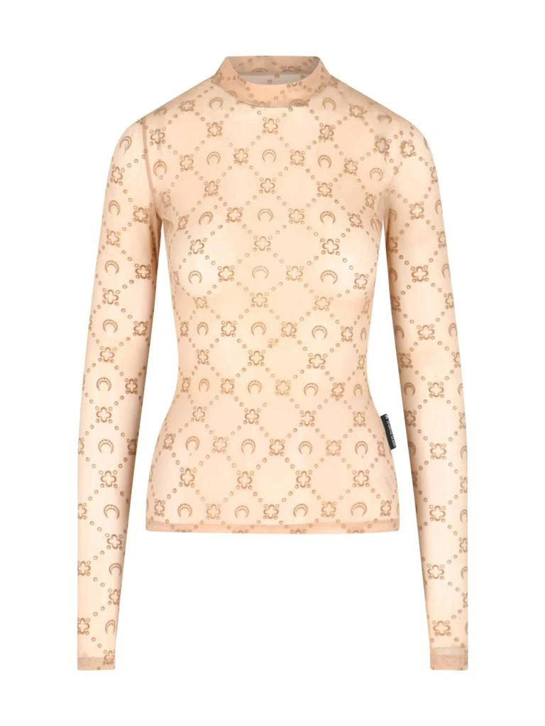 MARINE SERRE Marine Serre Second Skin Semi-Sheer Top 1