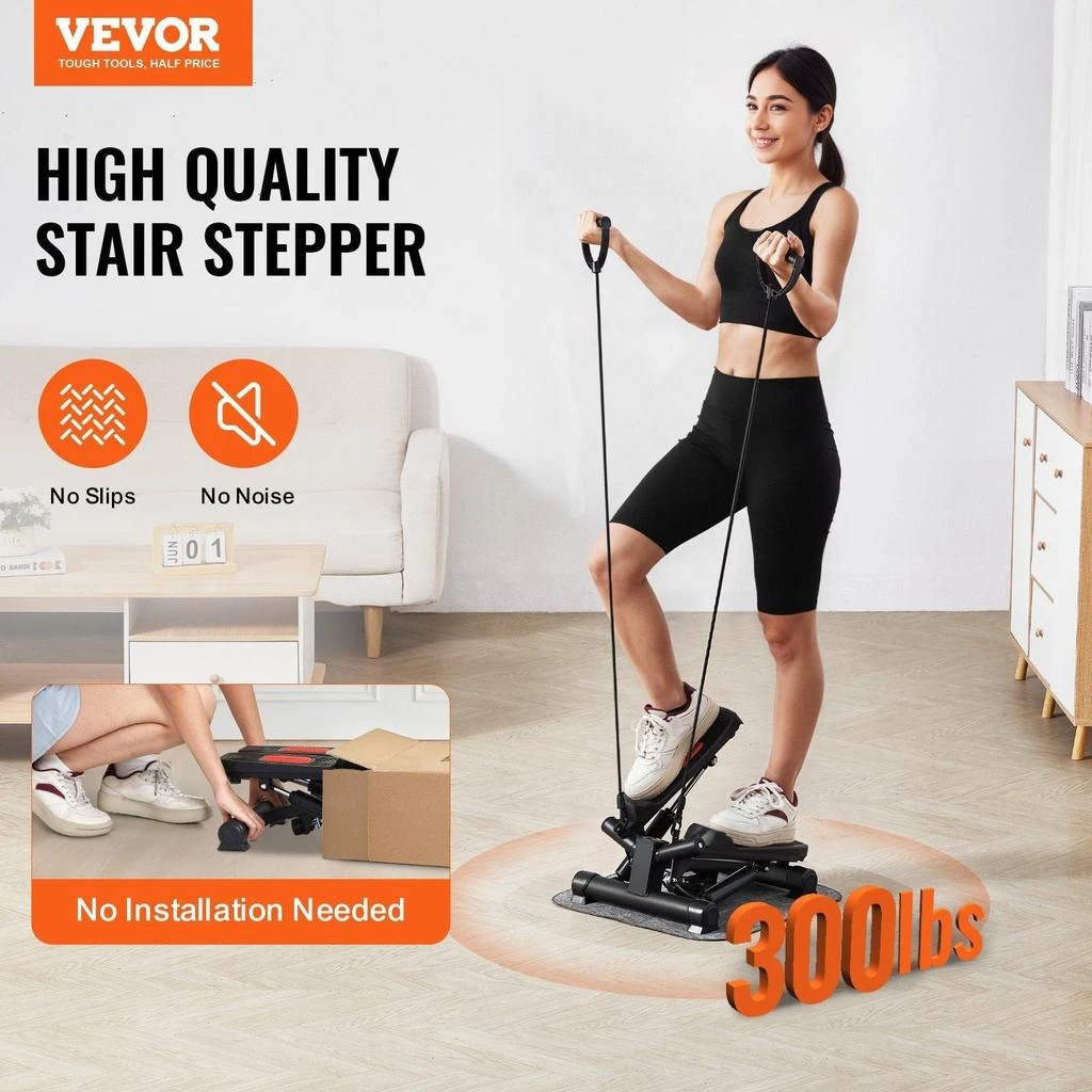 CARDIORAKK Stair Stepper for Exercise at Home Mini Twist Stepper with Resistance Band 2