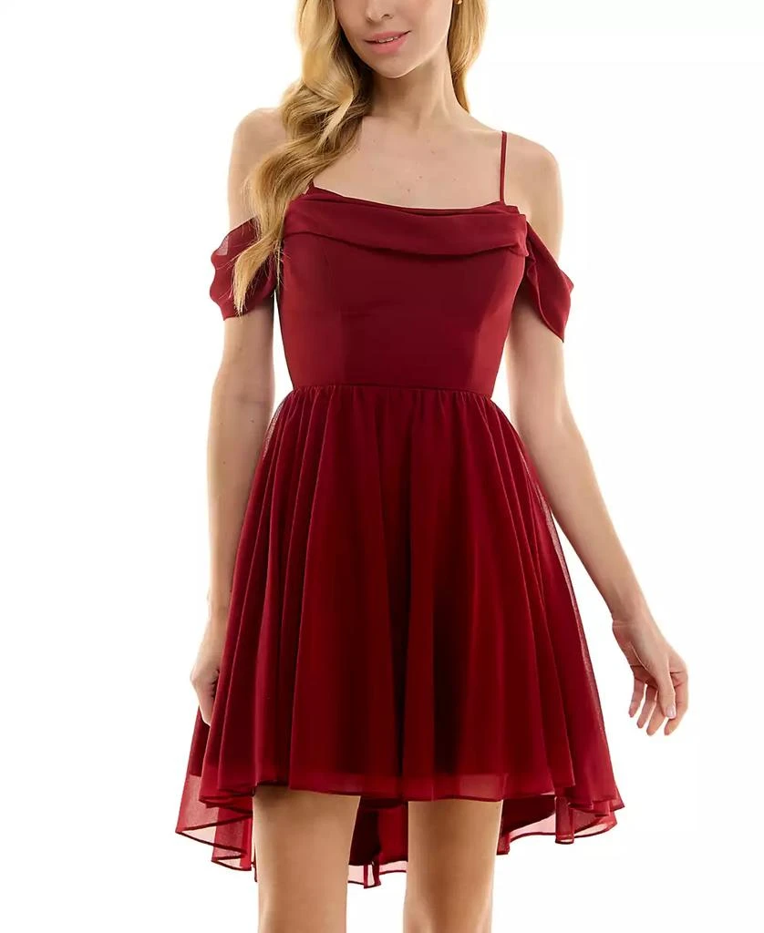 red off the shoulder fit and flare dress Sienna Flare Gown– Teuta Matoshi