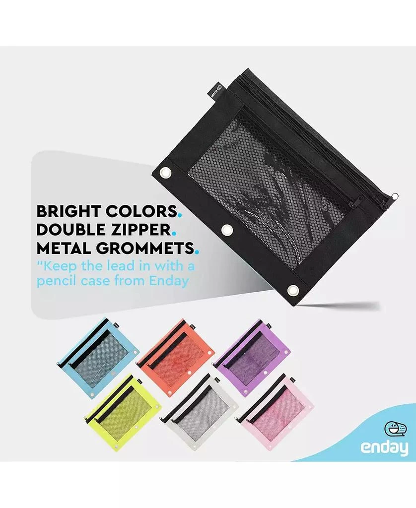 Enday Pink Pencil Pouch For 3 Ring Binder, Zippered Binder Pencil Pouches, 3 Ring Pencil Pouch for Binder, Pencil Case for Binder, Large Pencil Bags for School, Home, and Office. 4