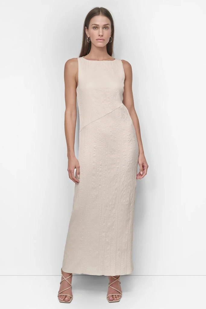 DKNY SLEEVELESS BROOMSTICK TWILL MIDI 1