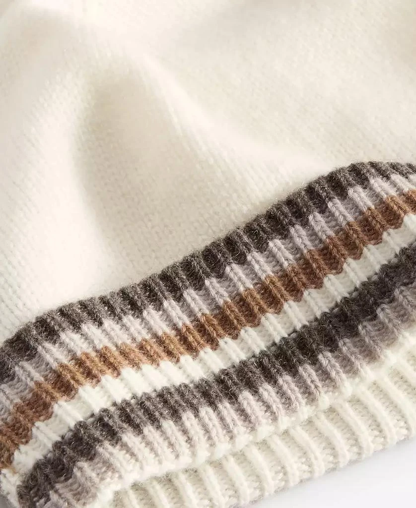 Charter Club 100% Cashmere Stripe Cuffed Beanie Hat Warm‎ Praline One Size Charter Club Cashmere Stripe Cuffed Beanie Warm Praline One  main image 4
