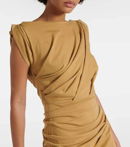 Dries Van Noten Gathered cotton jersey midi dress 4