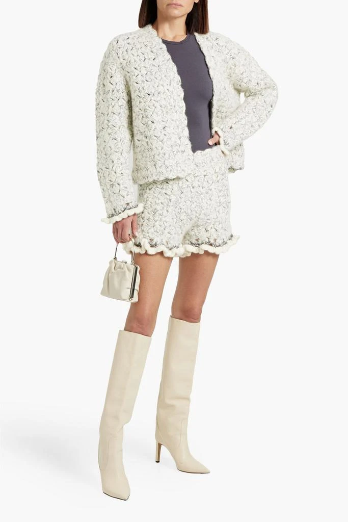 Dolce & Gabbana Metallic bouclé-knit cashmere-blend shorts 2