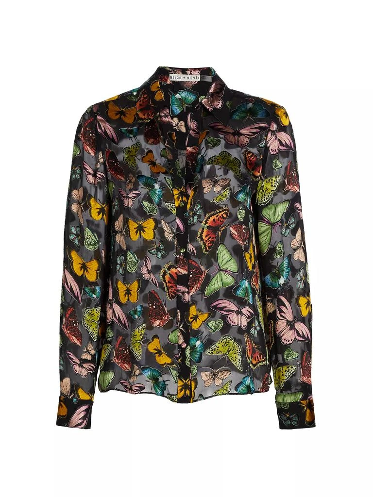 Alice + Olivia Eloise Butterflies Silk Blouse 1