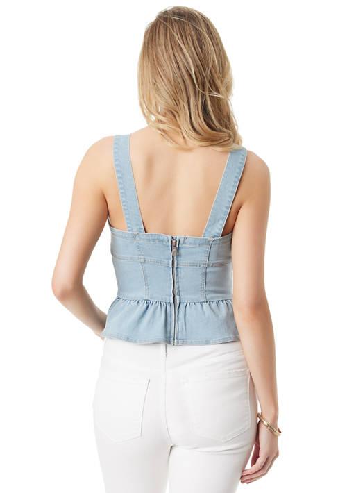 Jessica Simpson Simpson Denim Bustier Peplum Tank