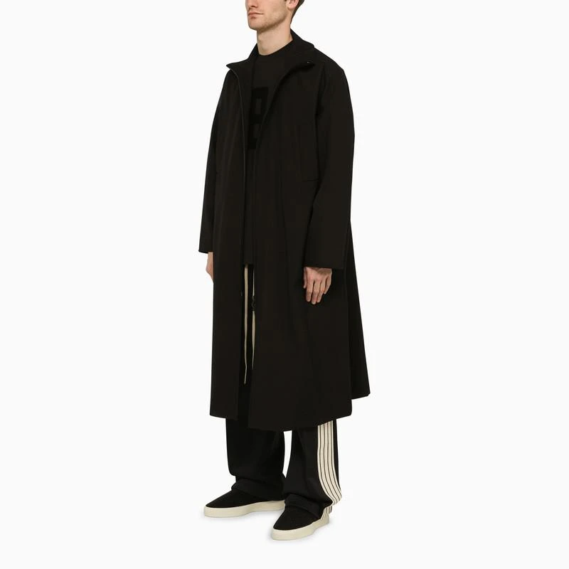 Fear of god Black wool trench coat with high collar 2
