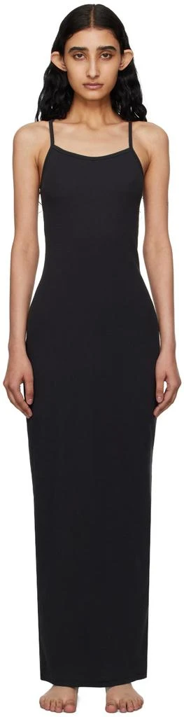 SKIMS Black Cotton Rib Long Cami Maxi Dress 1