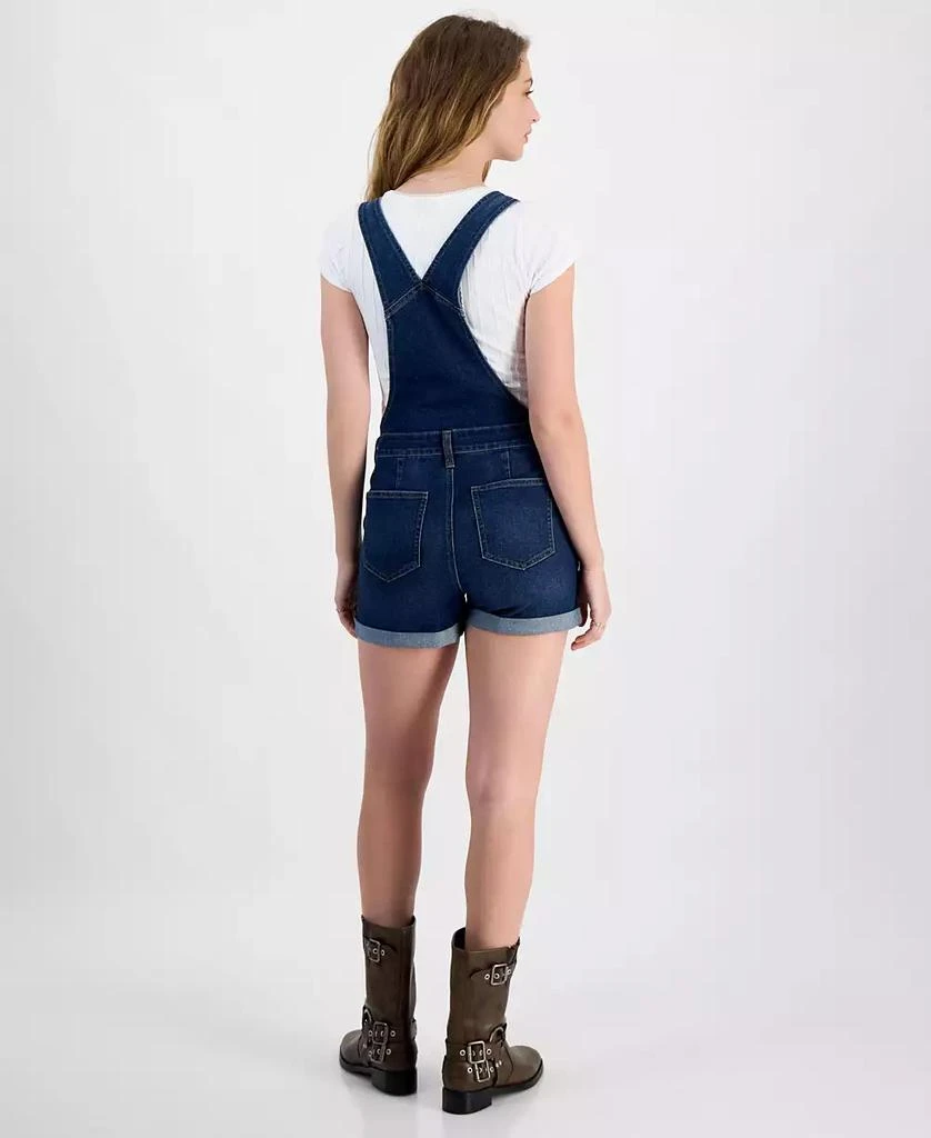 Celebrity Pink Juniors' Roll-Cuff Denim Short Overalls 2