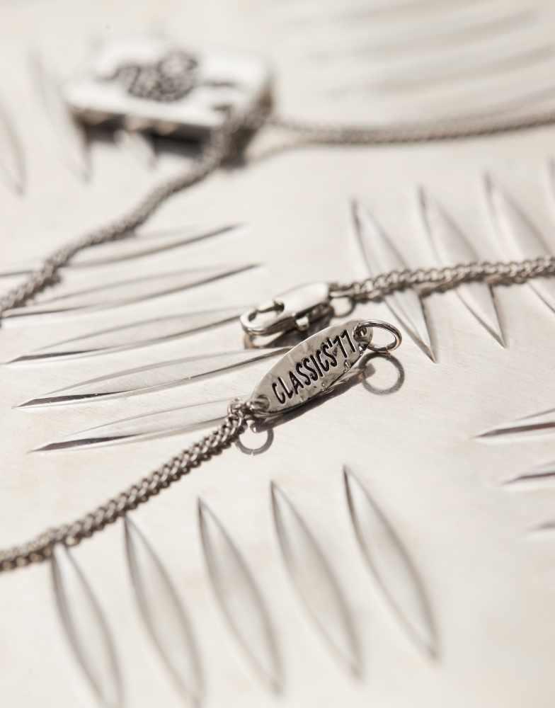 CLASSICS 77 Classics 77 chain necklace with snake tag pendant in silver