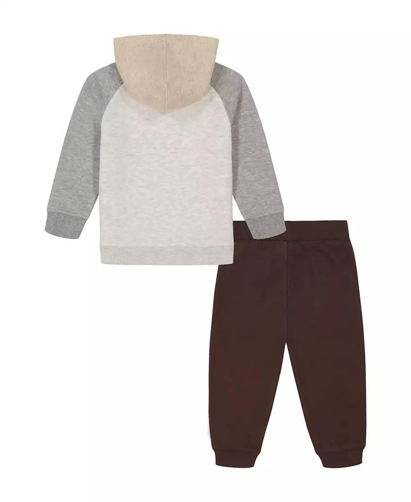 KIDS HEADQUARTERS Toddler and Little Boys, Fleece Dino Raglan Hoodie Joggers, 2-Piece Set 2