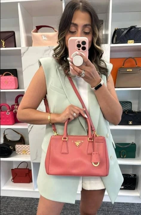 Prada Prada Pink Saffiano Leather Galleria Bag 2