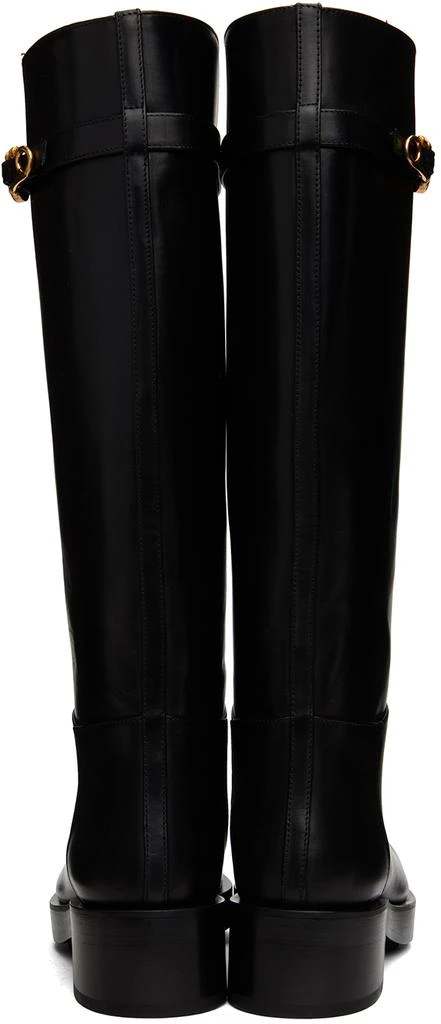 Versace Black Safety Pin Tall Boots 2