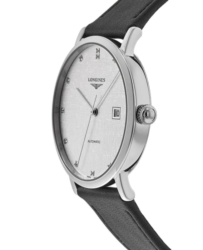 Longines Longines Elegant Collection Silver Diamond Dial Leather Strap Women's Watch L4.911.4.77.2 3