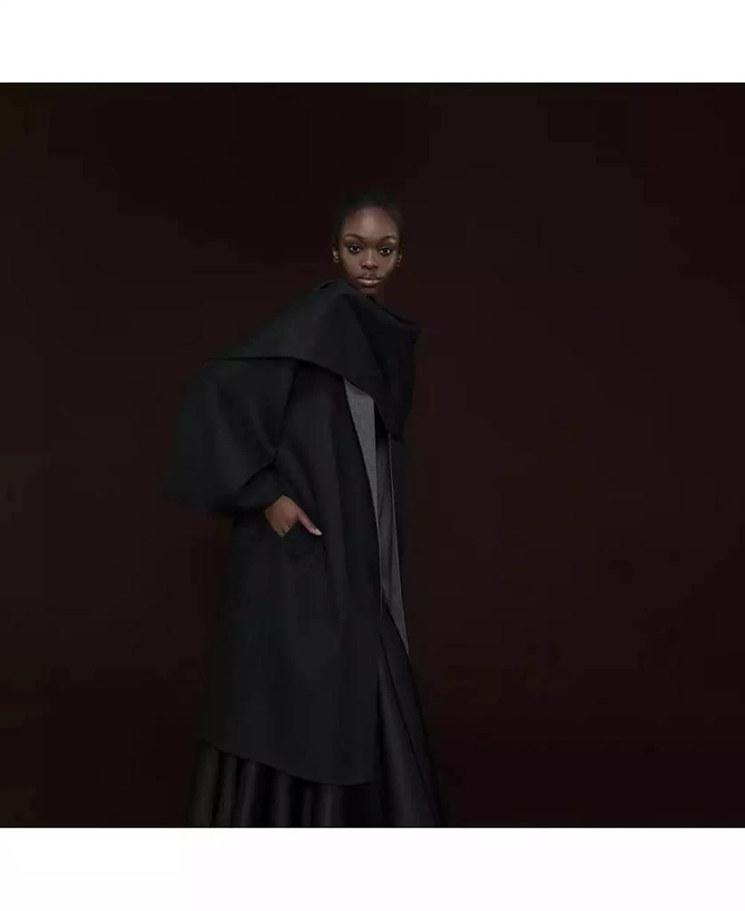 Leem Women
s Reversible Cacoon Coat with Scarf Detail 7