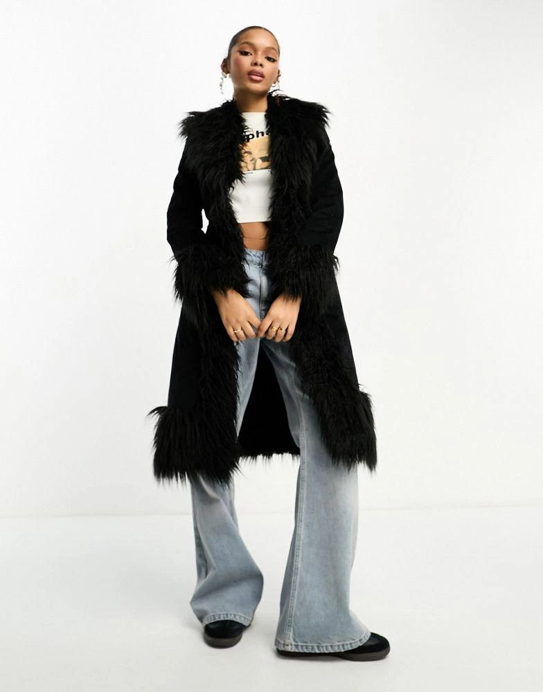 Superdry Superdry vintage long coat in black 4