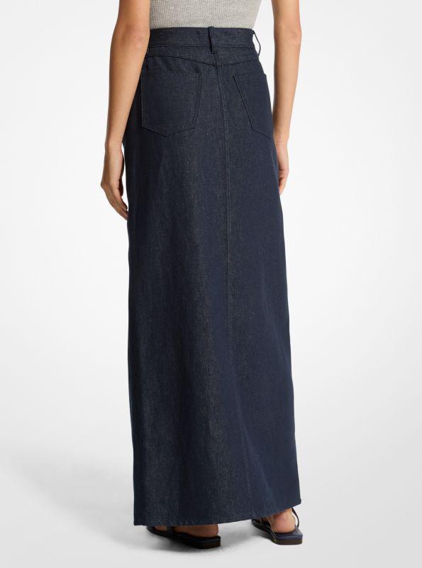 Michael Kors Linen Denim Maxi Skirt