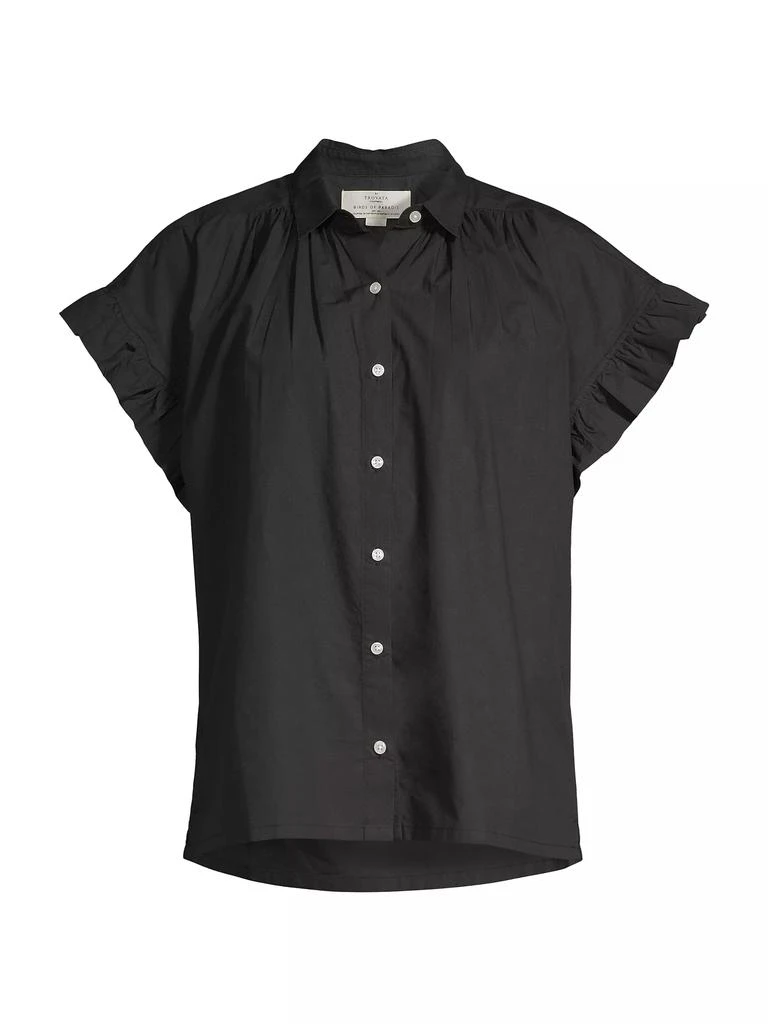 Birds of Paradis Marianne B Ruffled Cotton Button-Front Shirt 1