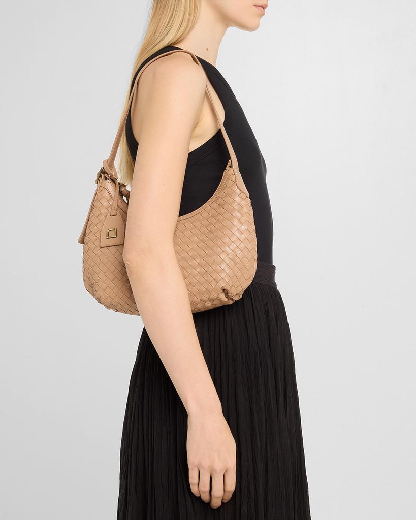 Rafe Alva Zip Woven Leather Hobo Bag