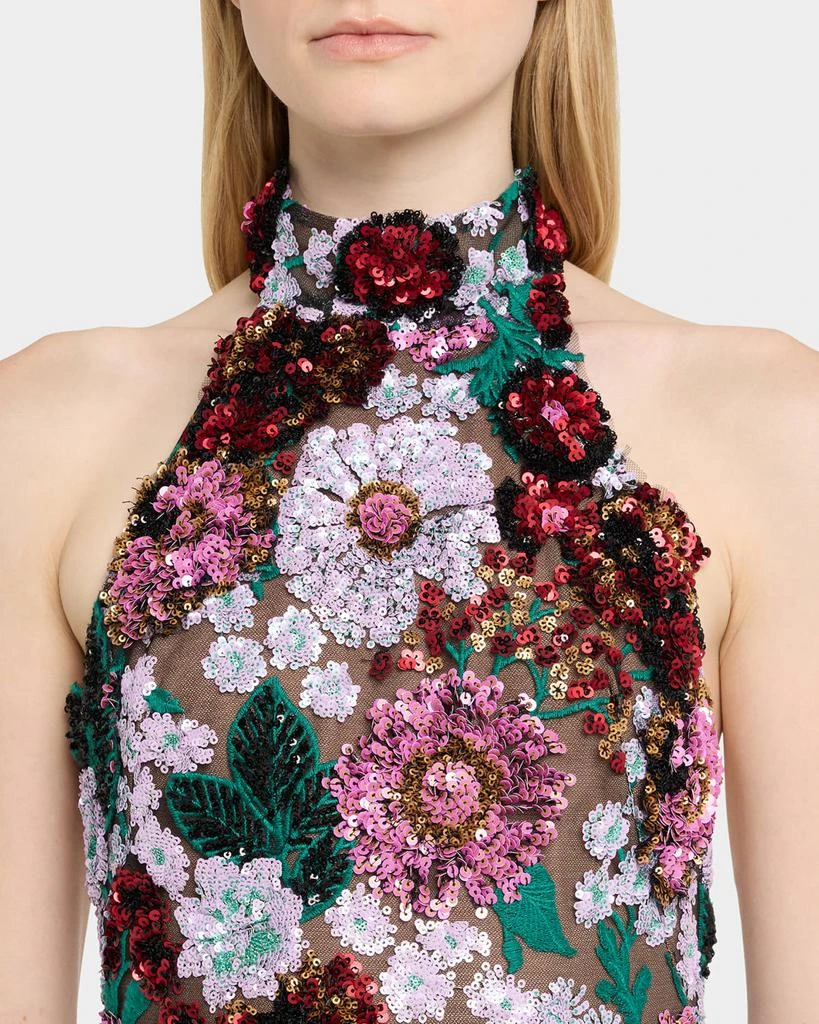 BRONX AND BANCO Deirdre Sequin Embroidered Halter Mini Dress 5