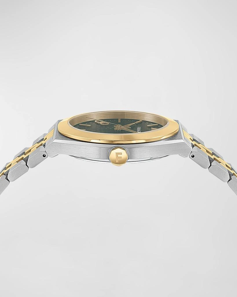 Salvatore Ferragamo 28mm Vega New Watch with Green Dial, Two Tone 2