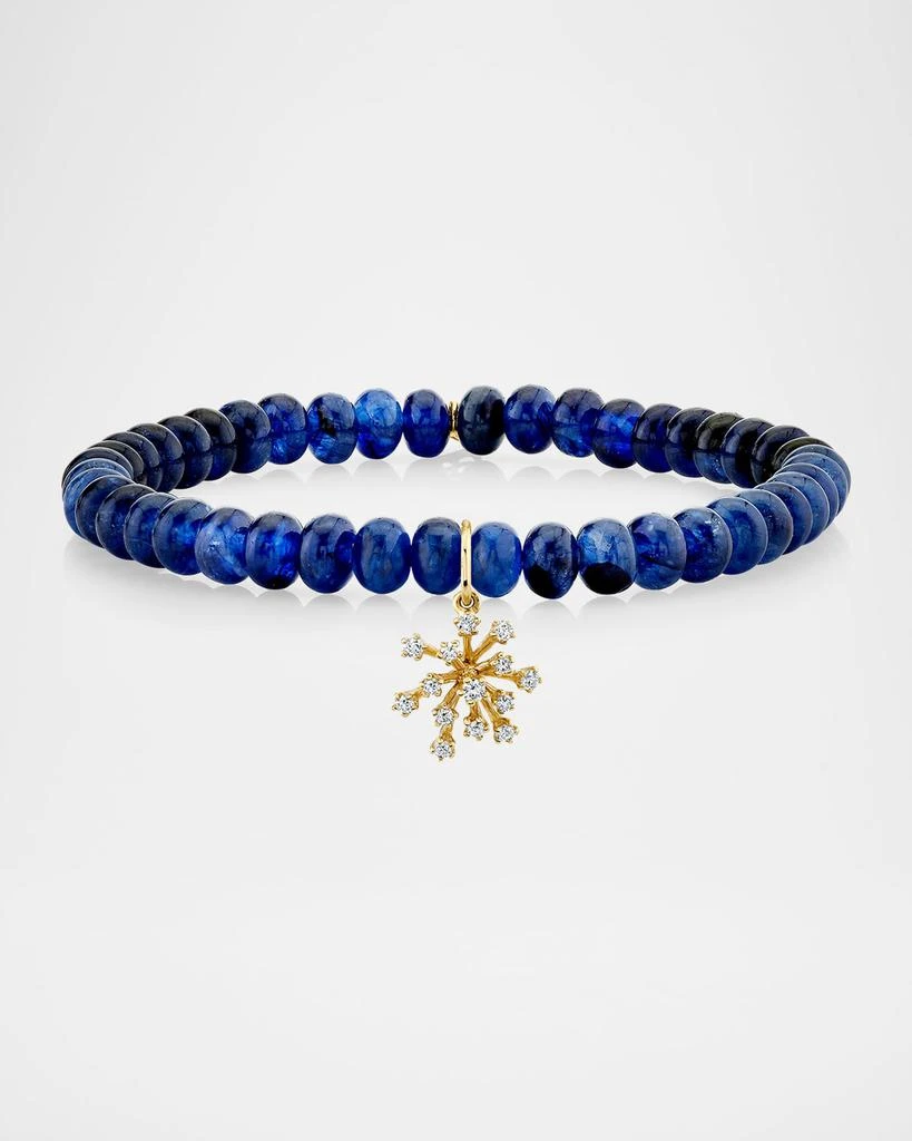 Sydney Evan Small Burst Flower on Sapphire Stretch Bracelet