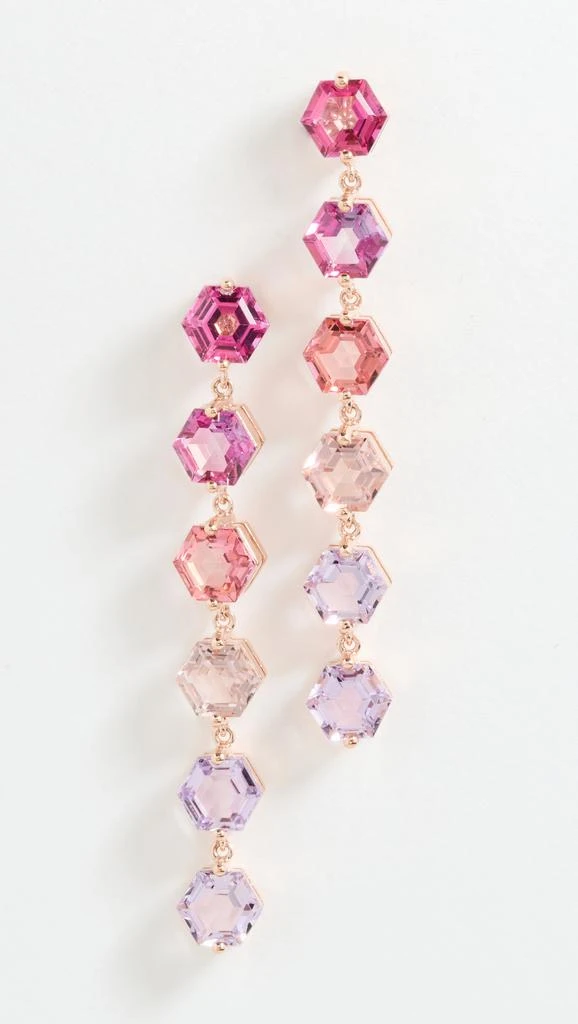 Suzanne Kalan 14k Rose Gold Pink Ombre Six Drop Earrings 1