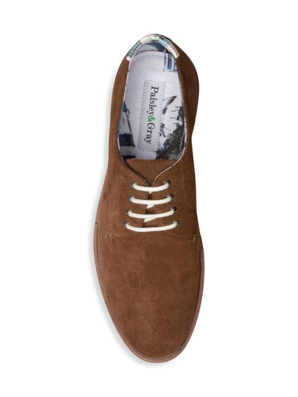 Paisley and Gray Suede Derby Shoes 4