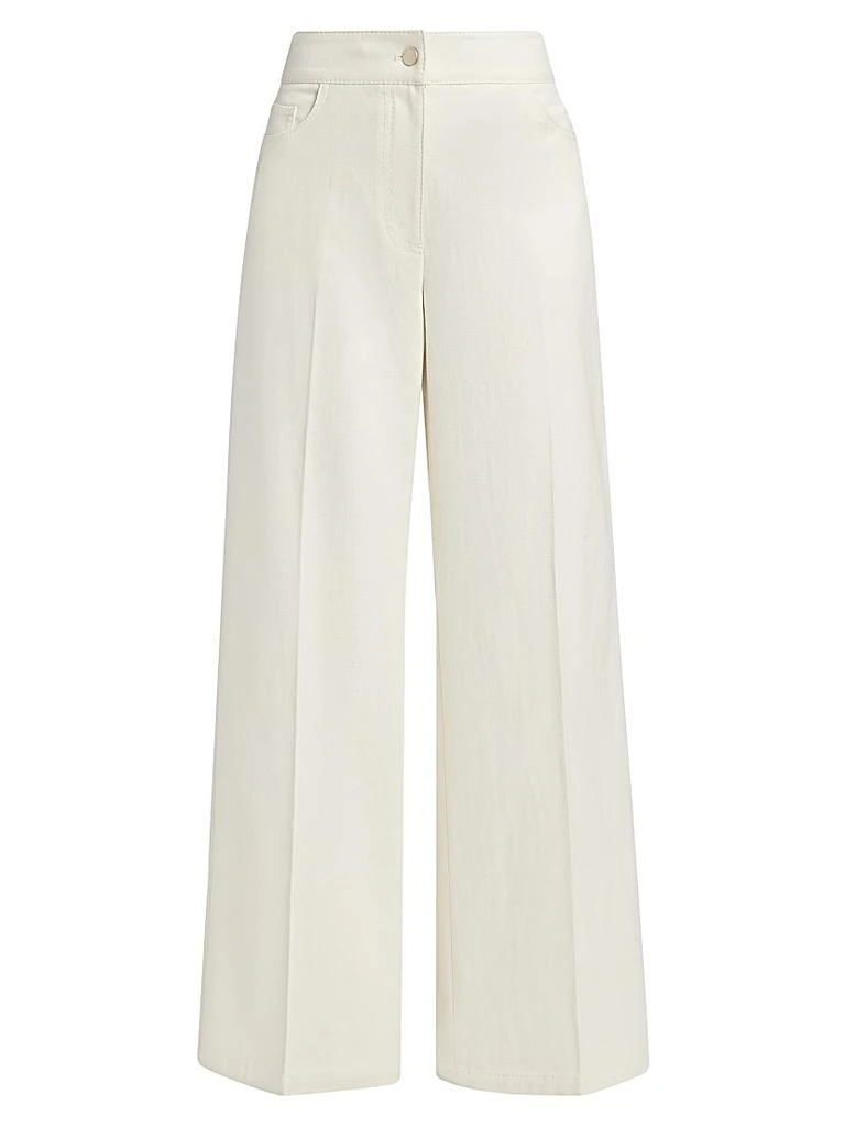 Tahari Leith Stretch-Cotton High-Rise Wide-Leg Pants 1