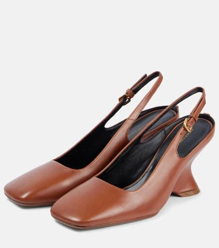 Dries Van Noten Leather slingback pumps 4