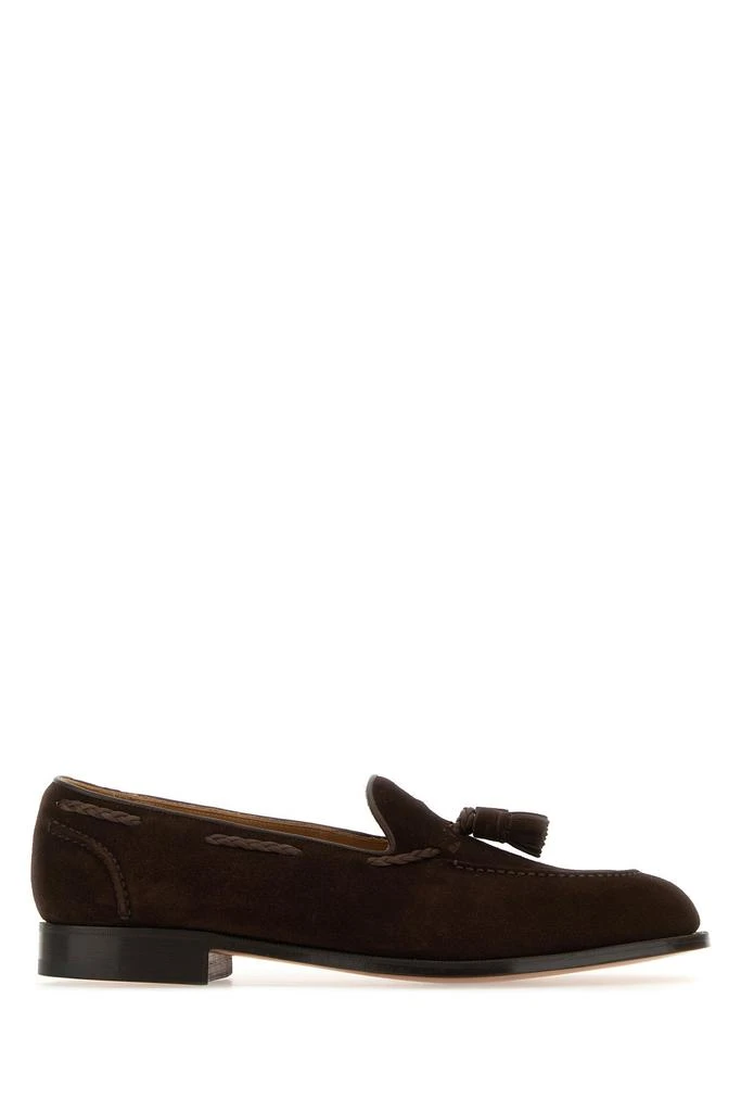 Edward Green Chocolate suede Belgravia loafers 1