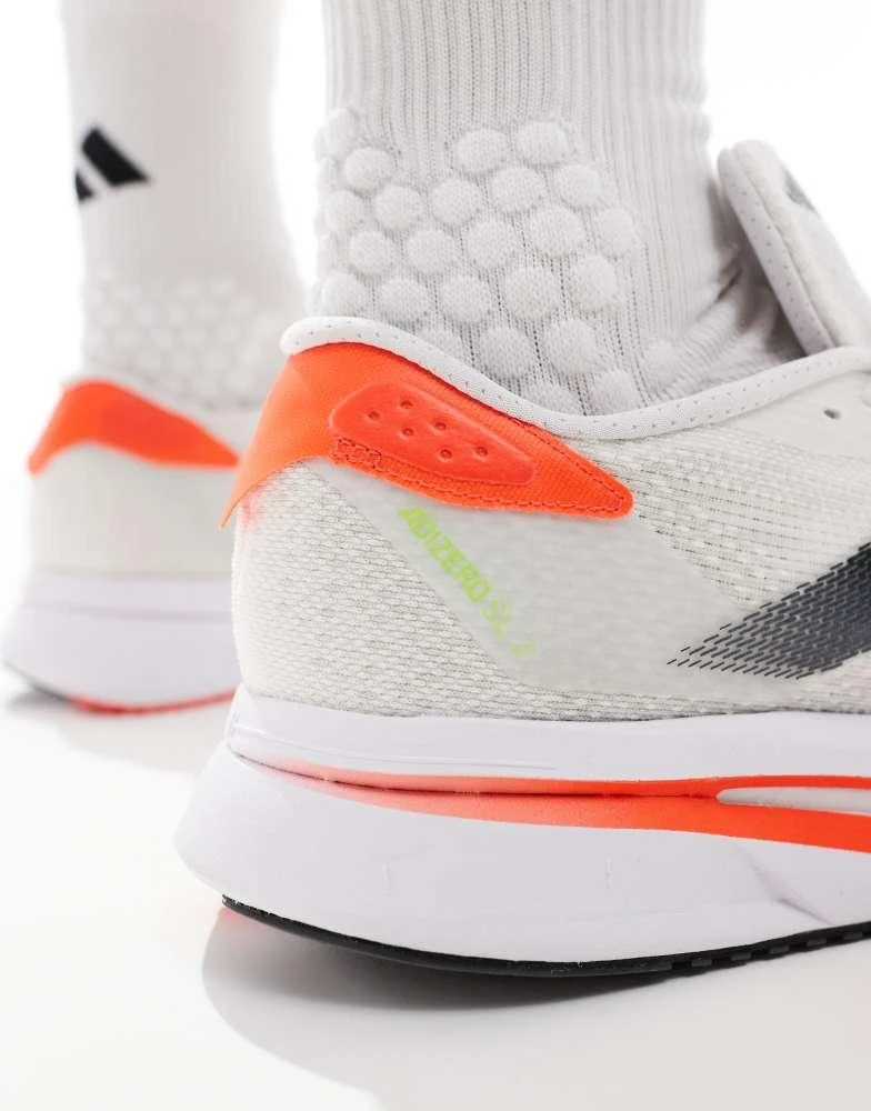 adidas Running Adizero SL2 trainers in white and orange – On Sale