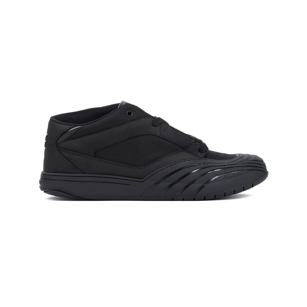 Givenchy Black Calf Leather New Line Men Shoes Mid-Top Sneakers 2