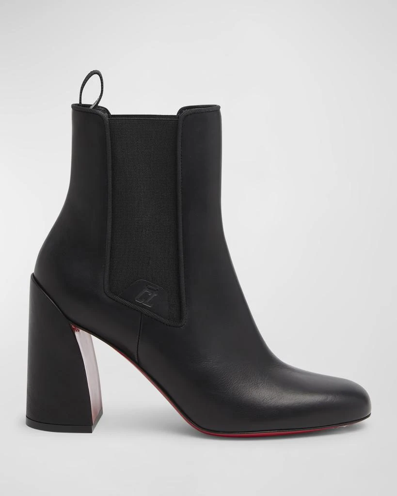 Christian Louboutin Turelastic Leather Red Sole Ankle Booties 1