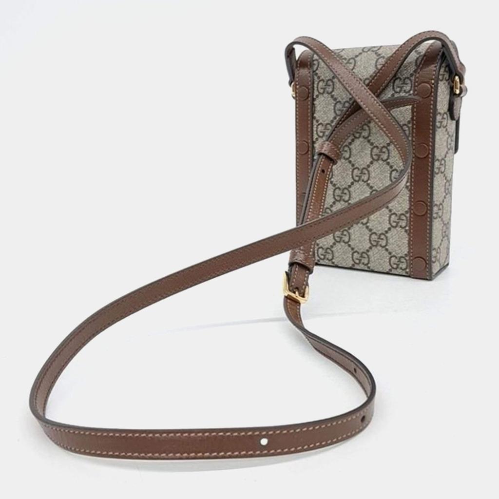 Gucci Gucci Beige GG Canvas Horsebit 1955 Mini Crossbody Bag