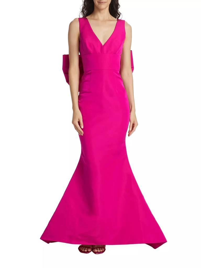 Alexia María Carlota Silk Bow-Embellished Mermaid Gown 3