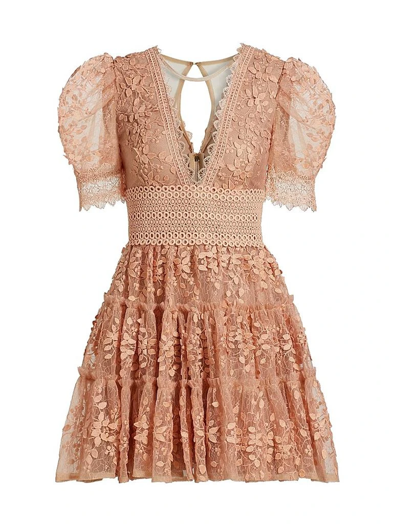 BRONX AND BANCO Megan Floral Appliqué Minidress 1