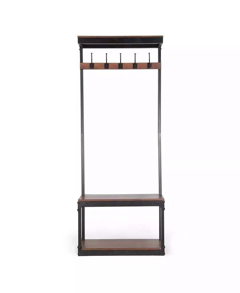 Streamdale Furniture Mango Wood Entryway Coat Rack Bench with Storage 2