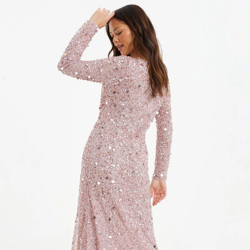 QUIZ Embellished Twist Detail Evening Dress 2