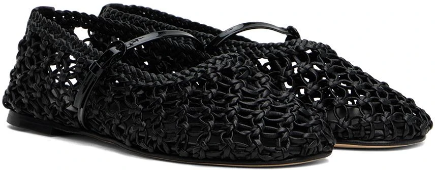 Dear Frances Black Balla Weave Ballerina Flats 4