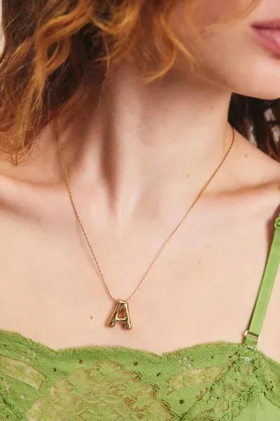 Urban Outfitters 14k Gold Plated Bubble Initial Charm Necklace 1