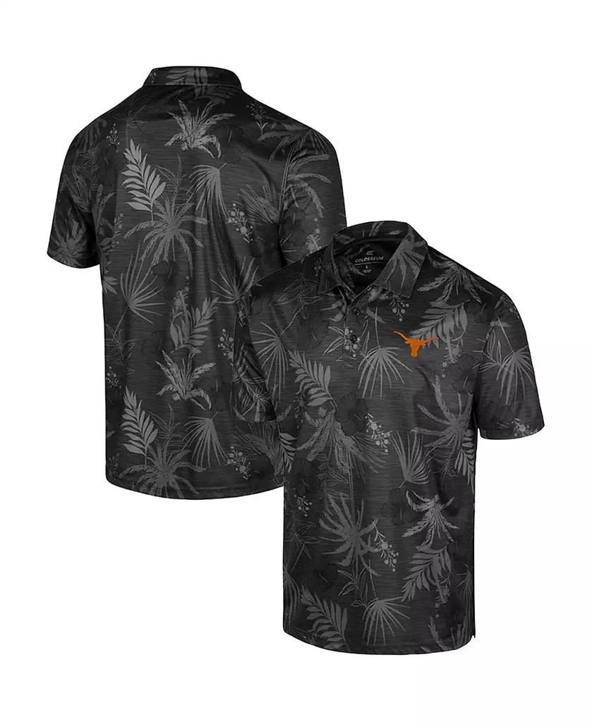 Colosseum Men's Black Texas Longhorns Big and Tall Palms Polo Shirt 1