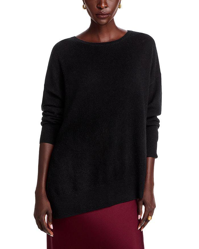 C by Bloomingdale's Cashmere Boat Neck Side Slit Asymmetrical Sweater - Exclusive