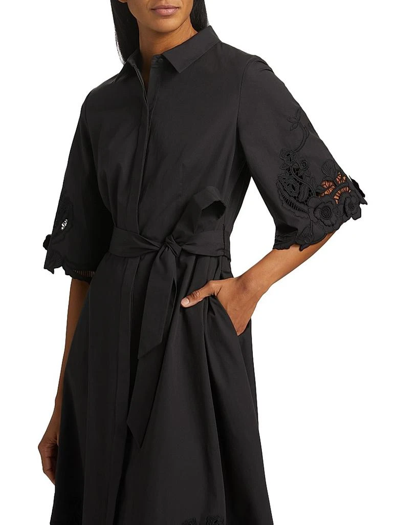 Kobi Halperin Monty Cotton Poplin Tie-Waist Midi-Shirtdress 6