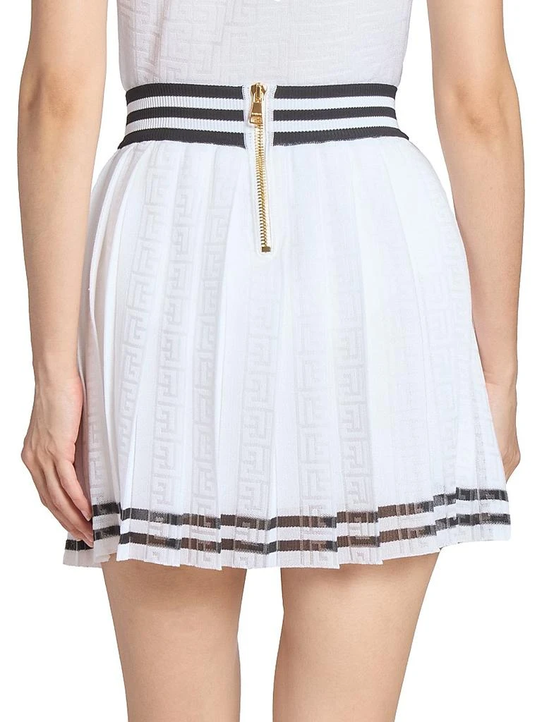 Balmain Striped Logo Knit Miniskirt 5