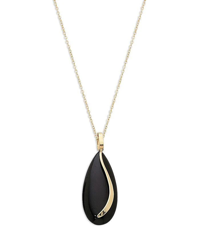 Bloomingdale
s 14K Yellow Gold Onyx Almond Pendant Necklace, 18"