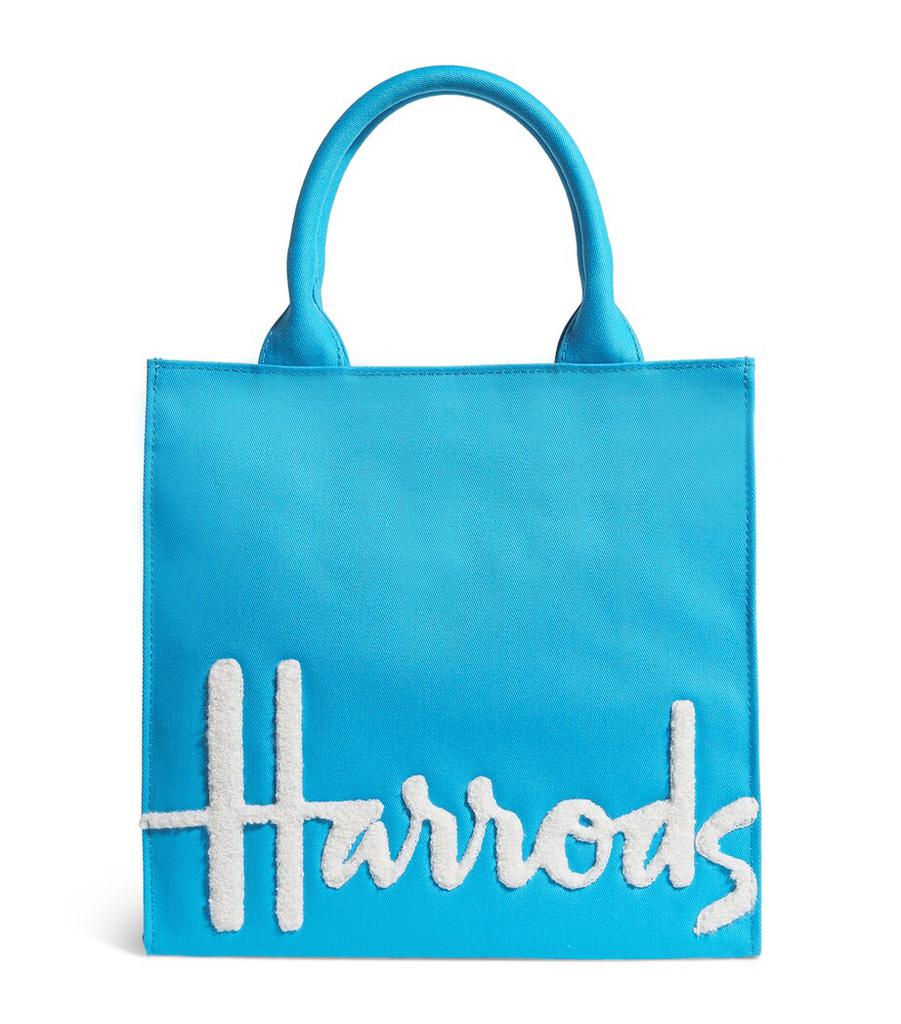 Harrods Small Cotton Logo Tote Bag