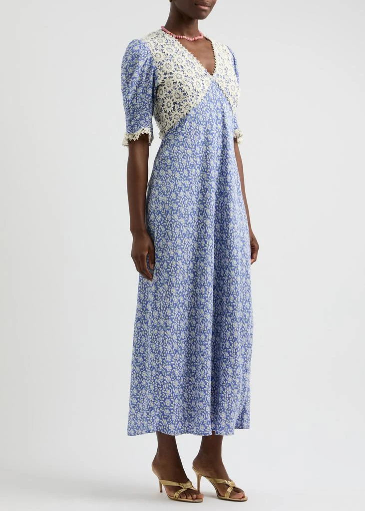 Rixo Olga lace-trimmed floral-print maxi dress  2
