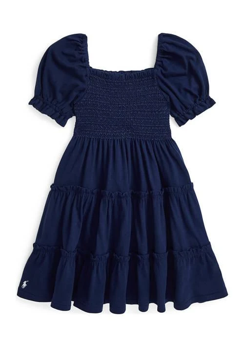 Ralph Lauren Lauren Childrenswear Girls 2 6X Smocked Cotton Jersey Dress 1